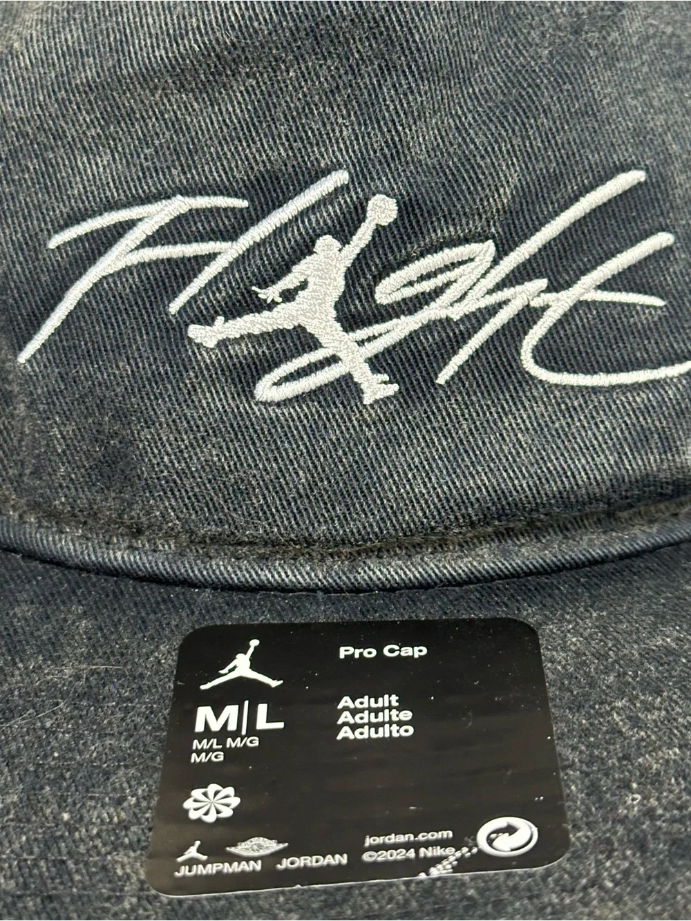 Jordan Black Script Logo Cap